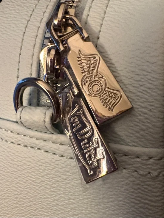 Von Dutch light blue Mini Satchel with Black Eyewing Graphic - Picture 11 of 13